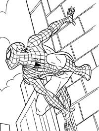 Spiderman klatrer på en bygning