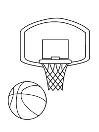 Basketballkurv med bold