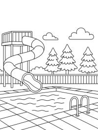 Udend&oslash;rs pool med rutschebane