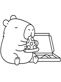 Capybara spiser pizza