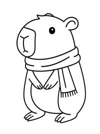 Capybara med vinterhalst&oslash;rkl&aelig;de