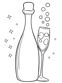 Champagneflaske og glas