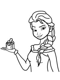 Elsa med en gave
