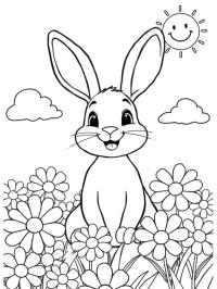 Hare blandt blomsterne