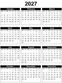 Kalender 2027