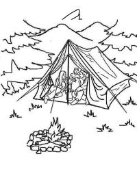 Camping i et telt