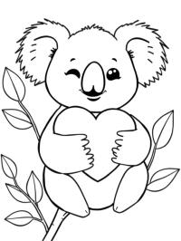 Kwaii koala holder et hjerte