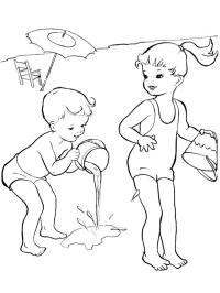 Børn leger med vand