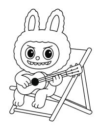 Labubu spiller guitar