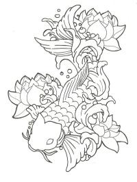Lotus og Koi fisk tatovering