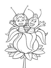 Maya og Willi i en blomst