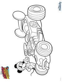 Mickey Mouse ved racerbilen