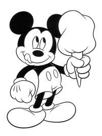 Mickey Mouse spiser en is