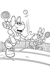 Minnie Mouse og Andersine spiller tennis