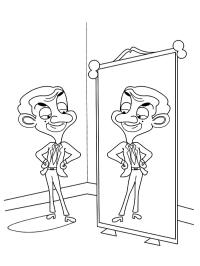 Mr. Bean ser i spejlet