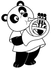 Panda spiller trumpet