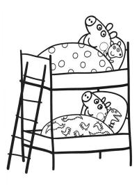 Gurli Gris og Gustav Gris sover
