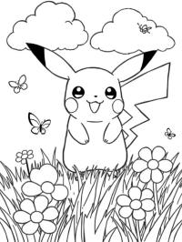 Pikachu i græsset