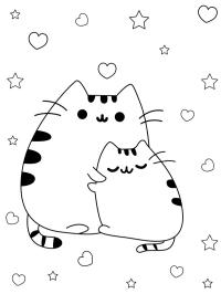 Pusheen med en ven