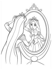 Rapunzel foran speglet