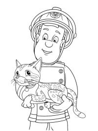 Sam med en kat