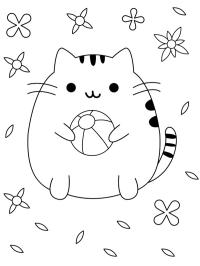 Nuttet Pusheen med en bold