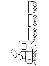 Enkelt damplokomotiv med vogne