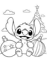 Stitch med julekugler