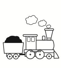 Damplokomotiv med vogn