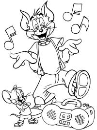 Tom og Jerry lytter til musik