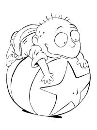 Tommy Pickles leger med en bold