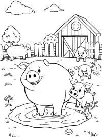 Grise p&aring; bondeg&aring;rden