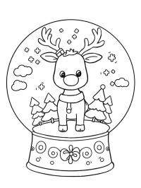 Vinter snekugle med rensdyr