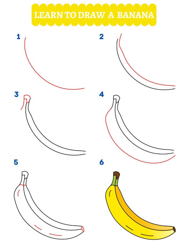 Sådan tegner man en banan
