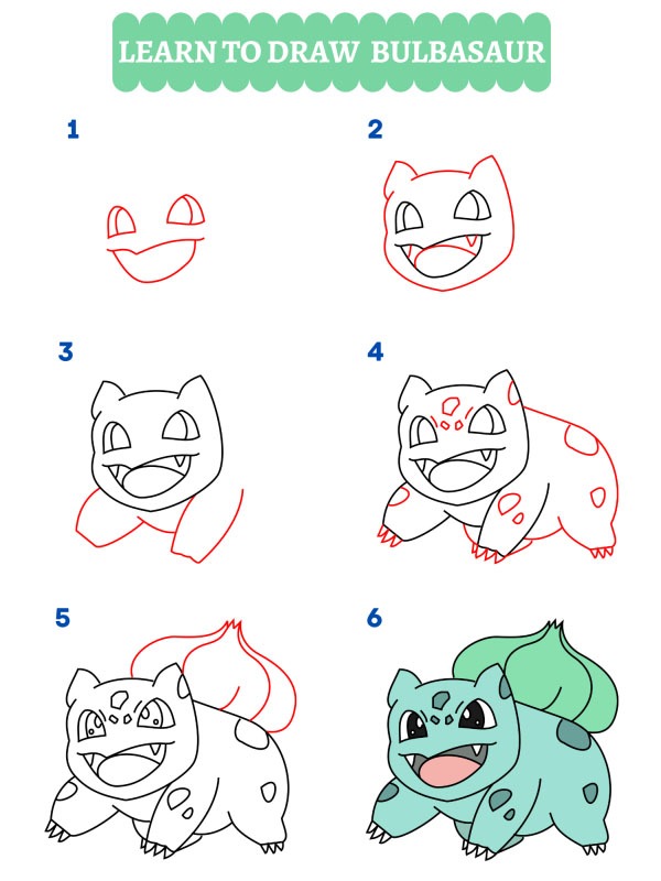 Sådan tegner man Bulbasaur