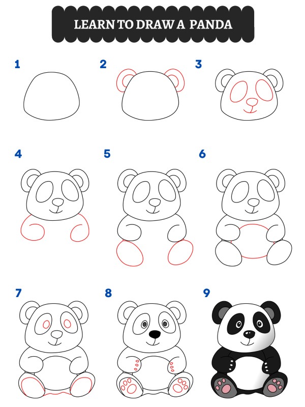 Sådan tegner man en panda
