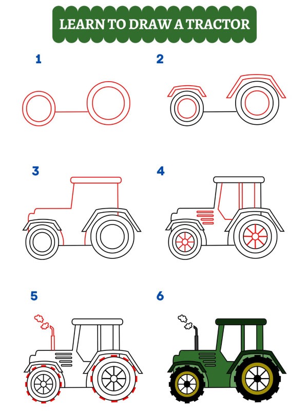 Sådan tegner man en traktor