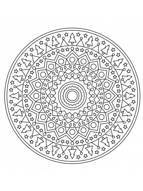 Juletræ mandala Tegninger Juletræ mandala Tegninger