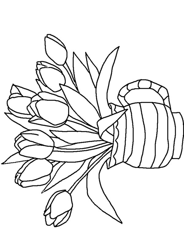 Tulipaner i en vase Tegninger