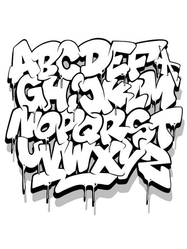 Alfabet graffiti Malebogsside