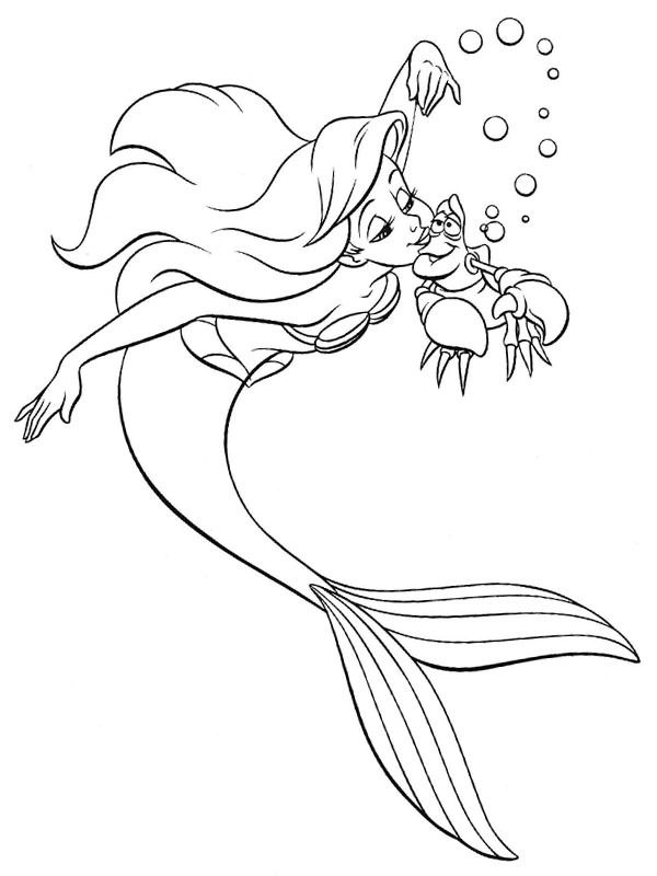 Ariel og krabben Sebastian Tegninger Ariel og krabben Sebastian Tegninger