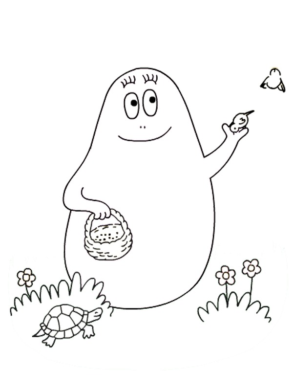 Barbapapa fodrer fuglene Tegninger
