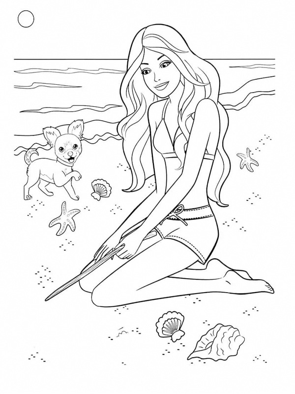 Barbie på stranden Tegninger Barbie på stranden Tegninger