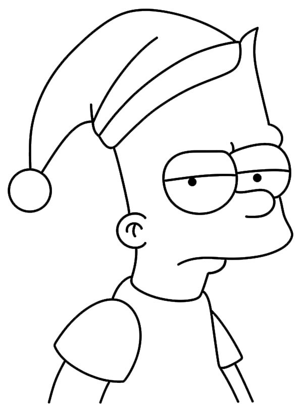 Bart Simpson med nissehue Tegninger Bart Simpson med nissehue Tegninger