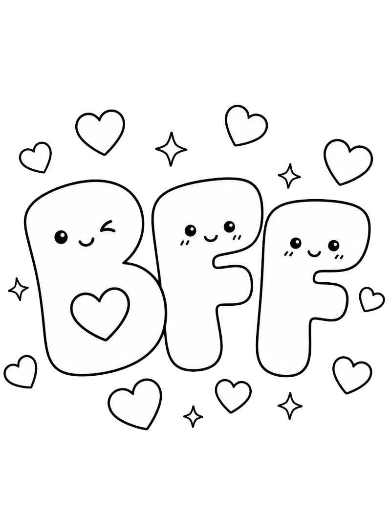S&oslash;de BFF-bogstaver Tegninger