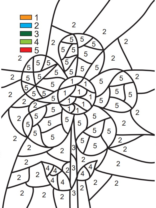 Tegn blomst efter tallene Malebogsside