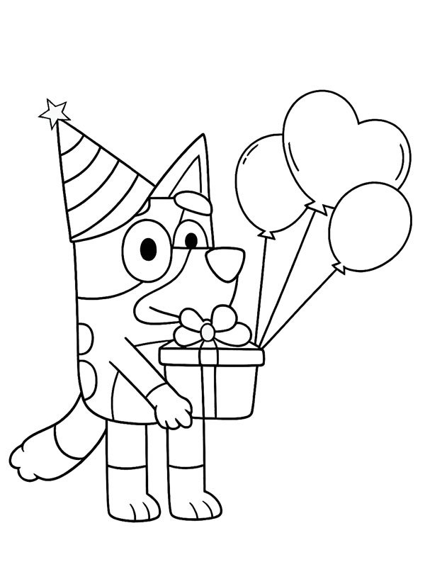 Bluey med en gave Tegninger