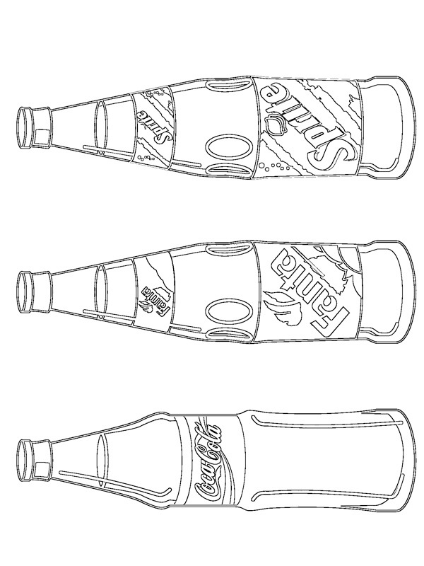Coca Cola og Sprite flasker Tegninger Coca Cola og Sprite flasker Tegninger