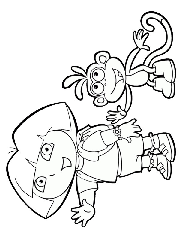 Dora og aben Boots Malebogsside