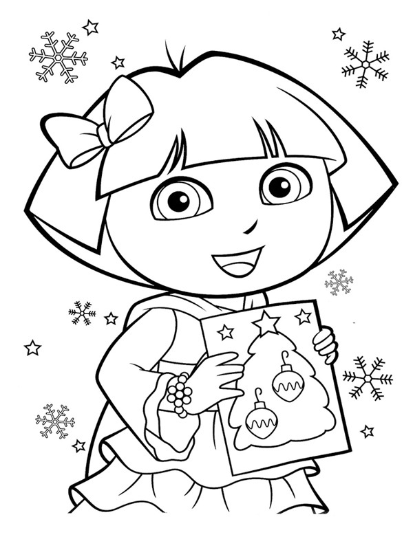 Dora med julekort Tegninger Dora med julekort Tegninger